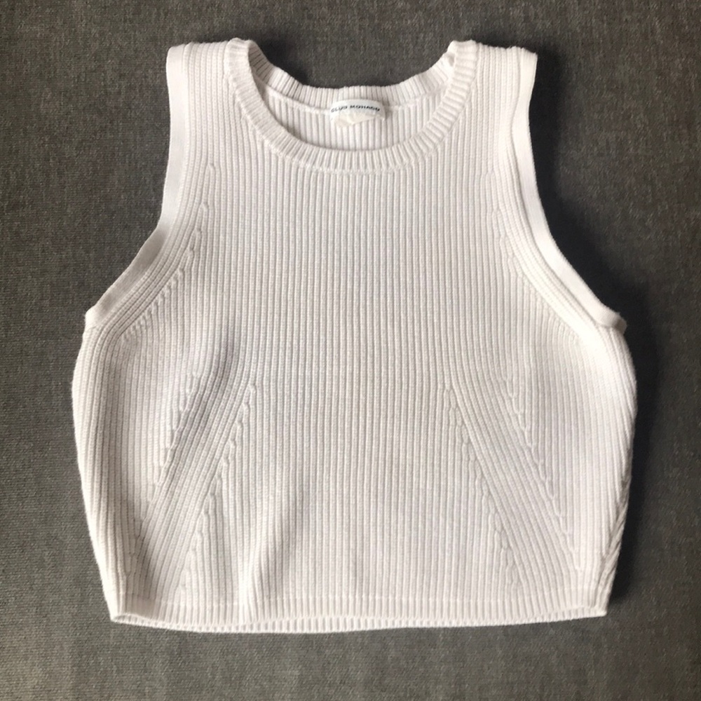 white ribbed crop top